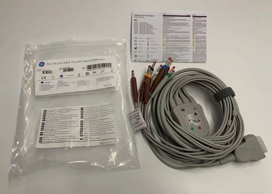 Cable électrocardiogrammique gris 10 plomb avec 15 broches Connecteur banane standard américain 4.0