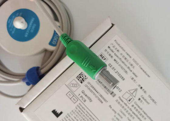 MS3-31527 Toco Transducer Probe 6 Aiguille Fente unique Ruban bleu Velcro 2,5m de longueur