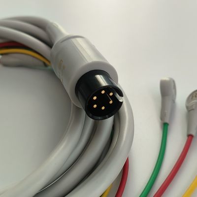 BJ-753P NIHON KOHDEN Conductivité cardiaque fil noir Tête ronde 6 broches trois boutons de plomb européen standard