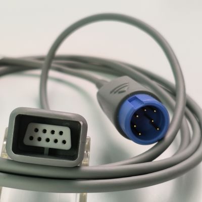 REF SHEC3 Cable d'extension de l'oxygène sanguin 2M Tête ronde bleue Fente unique 7 broches L 2,0 M