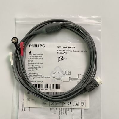 PHILIP original Efficia câble combiné / 3 leadset Snap AAMI REF: 989803160751