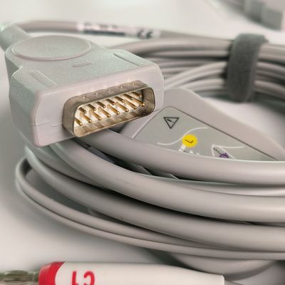 Machine d'électrocardiogramme intégré 12 fils de plomb avec 15 broches Standard européen IEC tête de banane 4.0