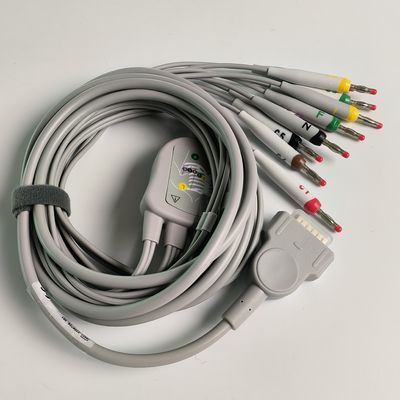 Machine d'électrocardiogramme intégré 12 fils de plomb avec 15 broches Standard européen IEC tête de banane 4.0