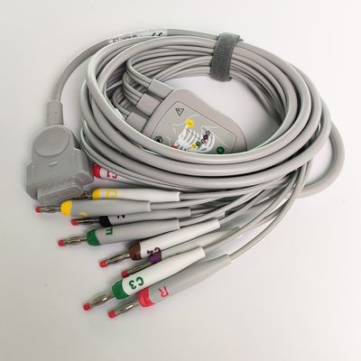 Machine d'électrocardiogramme intégré 12 fils de plomb avec 15 broches Standard européen IEC tête de banane 4.0