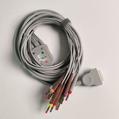 Machine d'électrocardiogramme intégrée 12 fils de plomb 15 broches tête de banane 4.0 guide de poitrine 3.2M