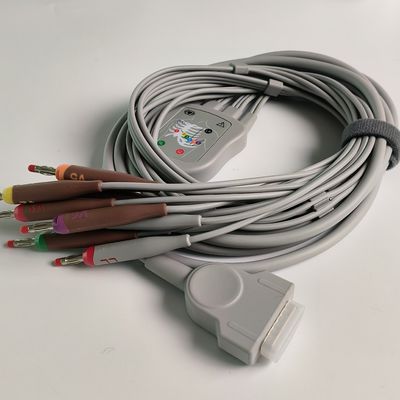 Machine d'électrocardiogramme intégrée 12 fils de plomb 15 broches tête de banane 4.0 guide de poitrine 3.2M