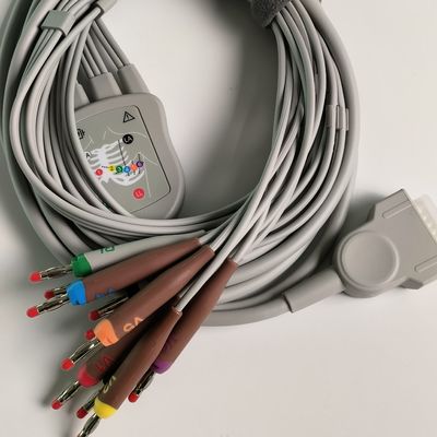 Machine d'électrocardiogramme intégrée 12 fils de plomb 15 broches tête de banane 4.0 guide de poitrine 3.2M