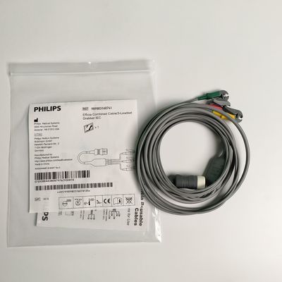 PHILIP Original Efficia Combined Cable/3-Leadset Grabber IEC. Fin de machine ronde à 12 broches, REF: 989803160741