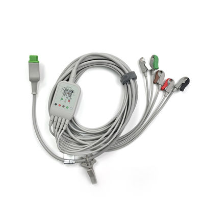 5831400 Cable à plomb et câble de tronc ECG 5 Cable à plomb indétachable, Grabber, AHA,4.7M/15 FT