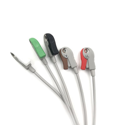 5831400 Cable à plomb et câble de tronc ECG 5 Cable à plomb indétachable, Grabber, AHA,4.7M/15 FT