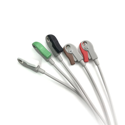 5831400 Cable à plomb et câble de tronc ECG 5 Cable à plomb indétachable, Grabber, AHA,4.7M/15 FT