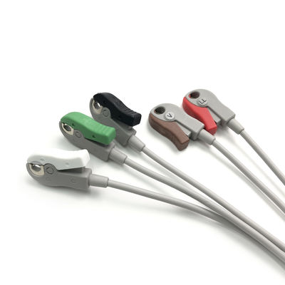 5831400 Cable à plomb et câble de tronc ECG 5 Cable à plomb indétachable, Grabber, AHA,4.7M/15 FT