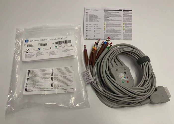 Cable électrocardiogrammique gris 10 plomb avec 15 broches Connecteur banane standard américain 4.0
