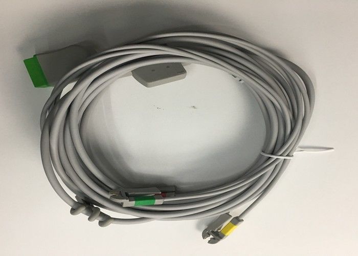Pièces de rechange multi-liens ECG câble 3 plomb avec câble plomb grabber intégré 3.6M
