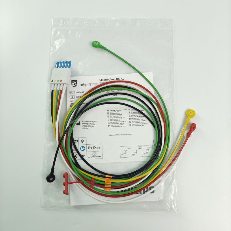 Accès à l'appareil de surveillance du patient CBL 5 Leadset Snap IEC ICU REF M1645A 989803145001