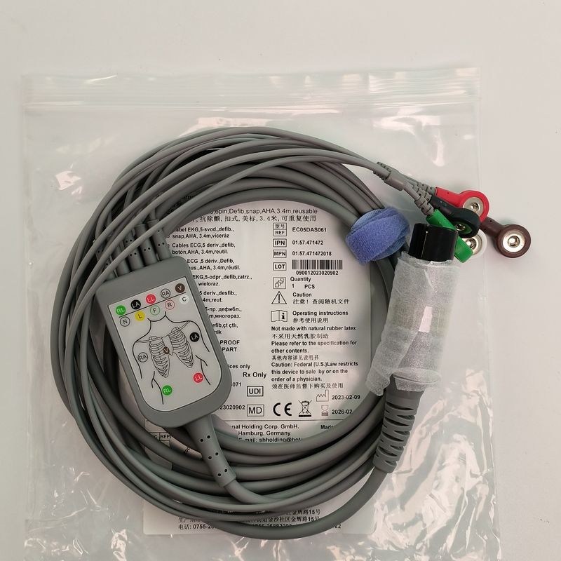 REF EC05DAS061 Moniteur fil cardiaque intégré 5 type de boucle résistante à la défibrillation au plomb
