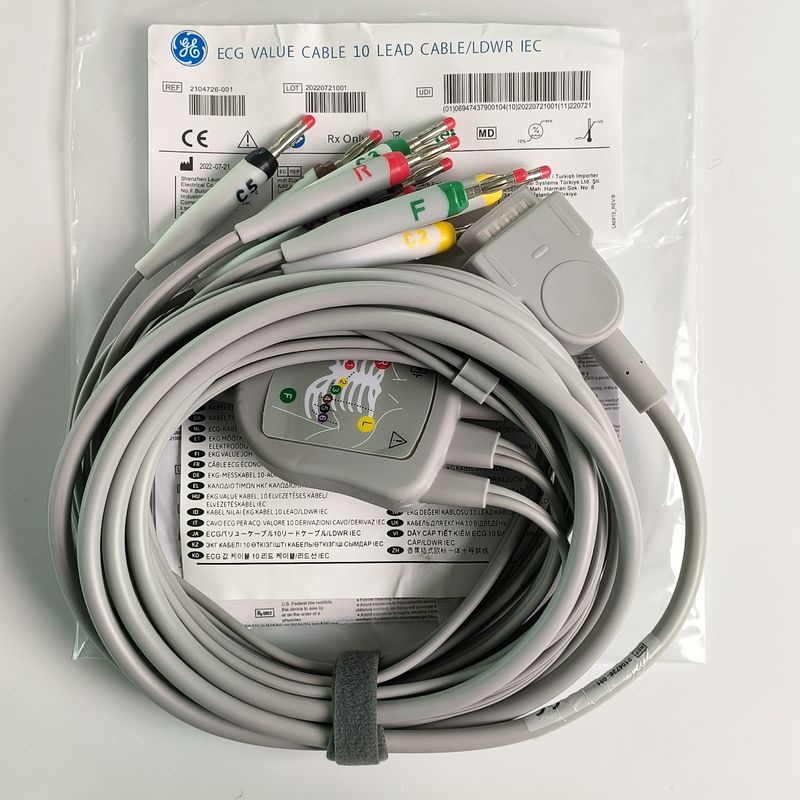Machine d'électrocardiogramme intégré 12 fils de plomb avec 15 broches Standard européen IEC tête de banane 4.0