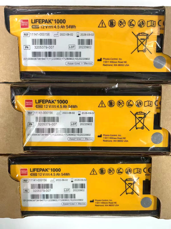 REF:1141-000156 Piles pour équipement médical Medtronic LIFEPAK 1000 Piles pour défibrillateur 12V 4,5Ah 54Wh
